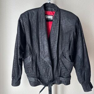 PELLE CUIRE Vintage Women's Genuine Leather Bomber Jacket